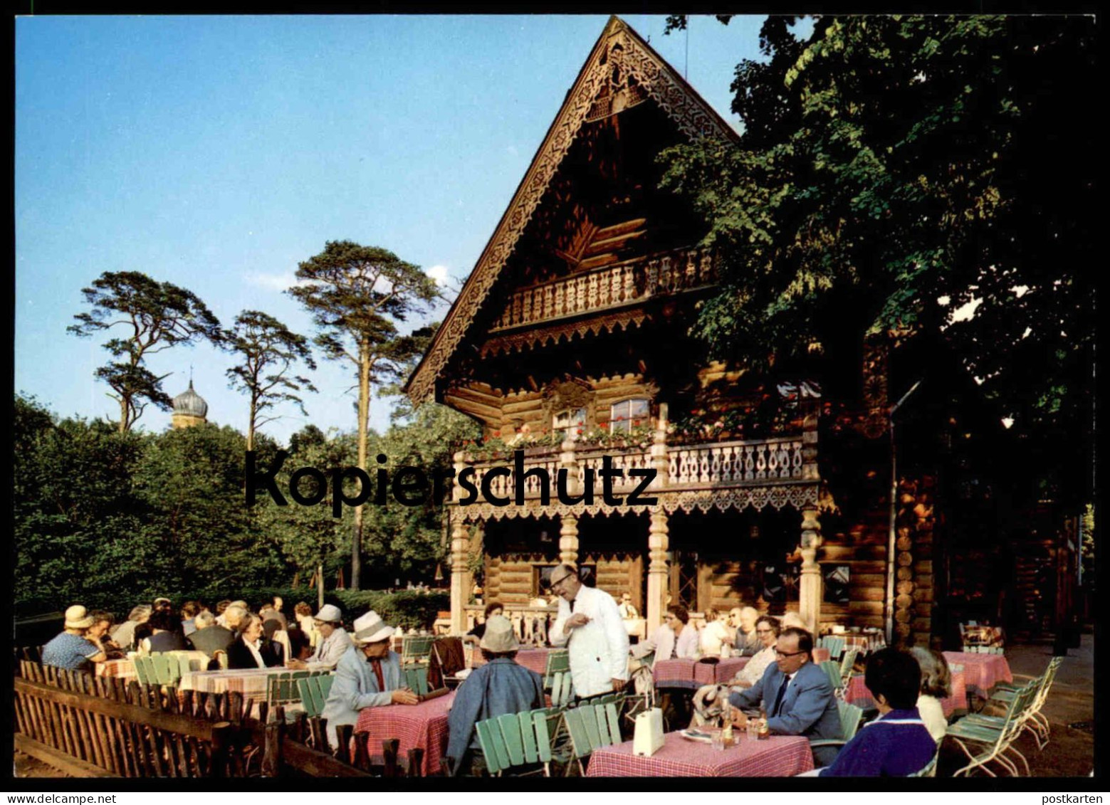 ÄLTERE POSTKARTE BERLIN WANNSEE GASTSTÄTTE BLOCKHAUS NIKOLSKOE NICKELBRILLE OBER KELLNER OBERKELLNER HÜTE HUT AK Cpa - Wannsee