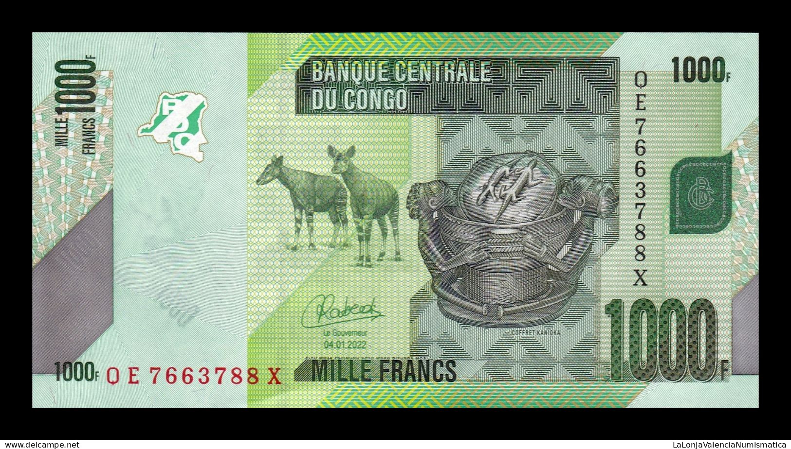 Congo República Democrática Lot 10 Banknotes 1000 Francs 2022 Pick 101 New Sc Unc - República Democrática Del Congo & Zaire