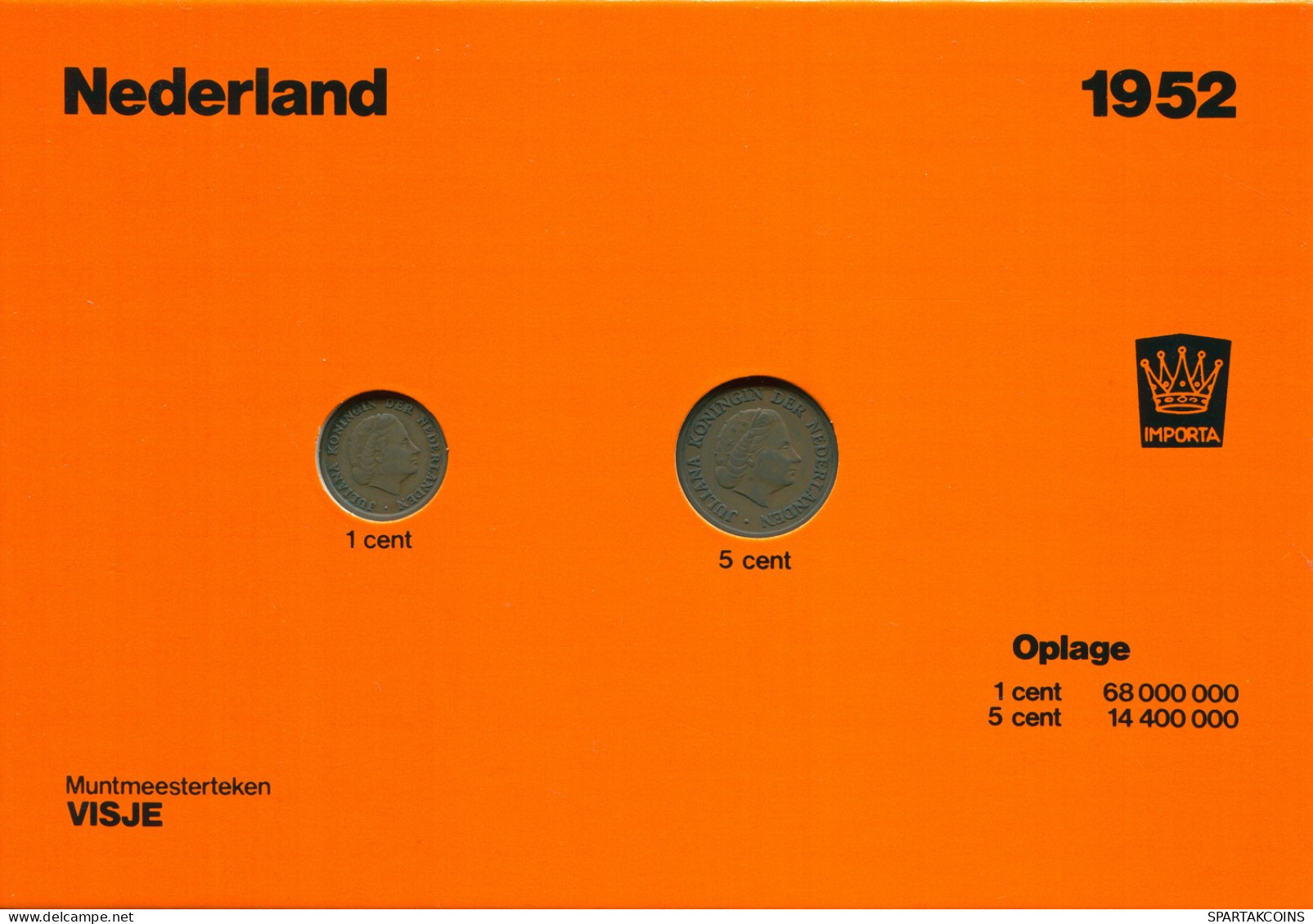 NEERLANDÉS NETHERLANDS 1952 MINT SET 2 Moneda #SET1004.7.E - Jahressets & Polierte Platten