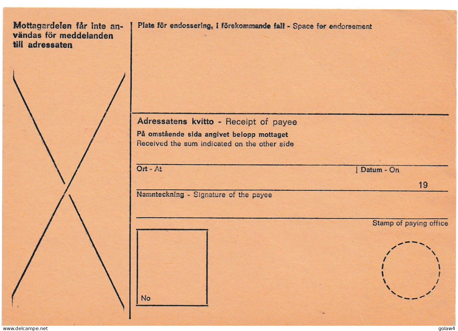 32228# SUEDE MONEY ORDER LISTPOSTANVISNING NYKÖPING 1973 ENGLAND SWEDEN SVERIGE - Briefe U. Dokumente