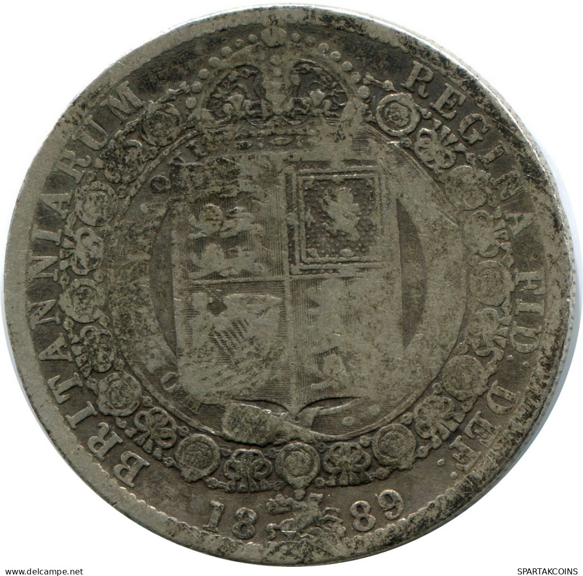 HALF CROWN 1889 UK GBAN BRETAÑA GREAT BRITAIN PLATA Moneda #AY990.E - K. 1/2 Crown