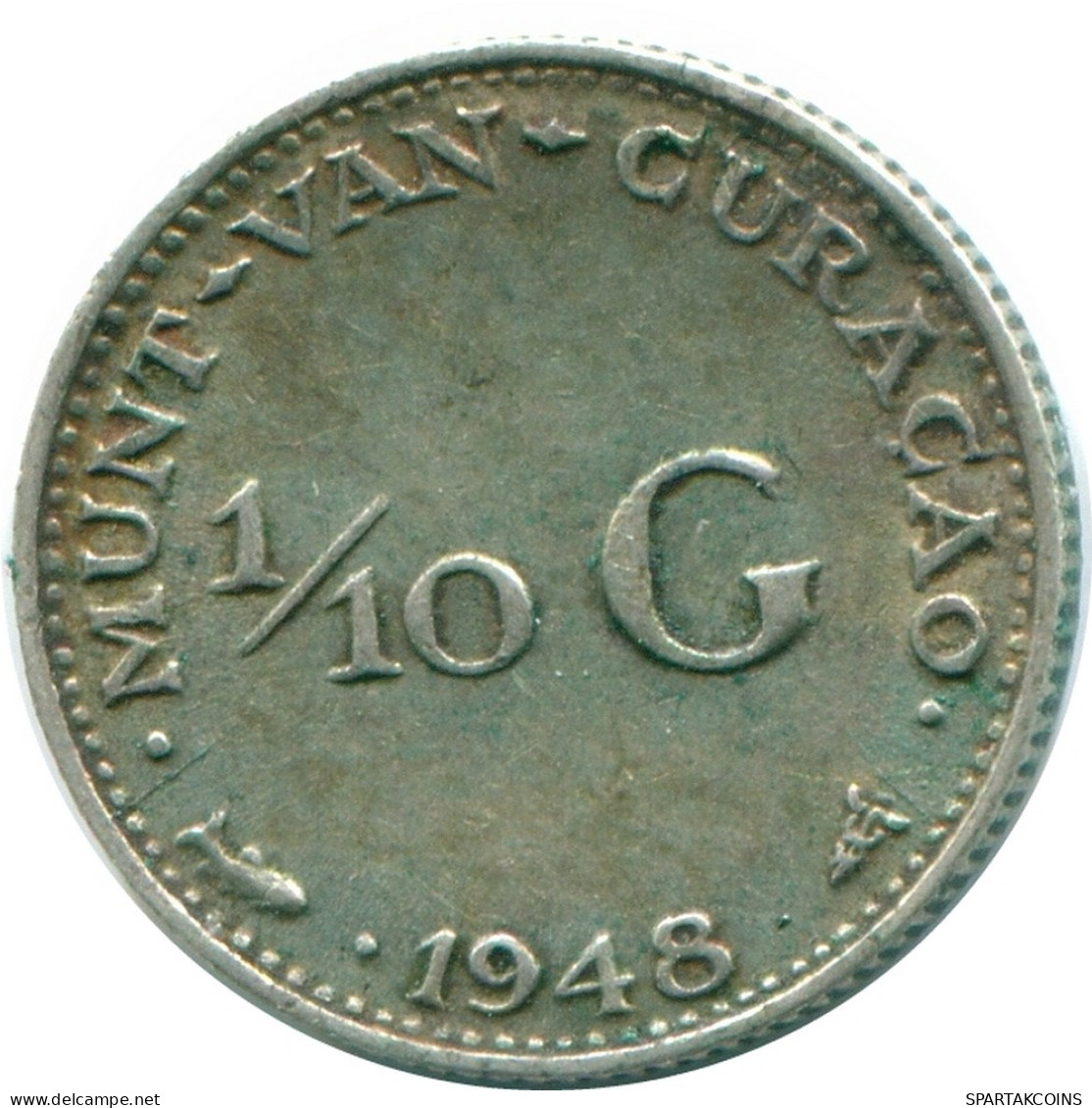 1/10 GULDEN 1948 CURACAO Netherlands SILVER Colonial Coin #NL11969.3.U - Curaçao