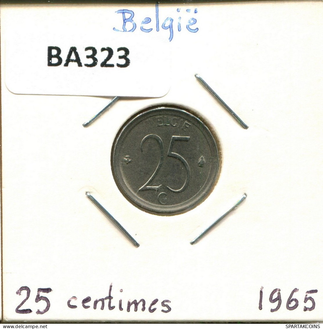 25 CENTIMES 1965 DUTCH Text BELGIUM Coin #BA323.U - 25 Cent