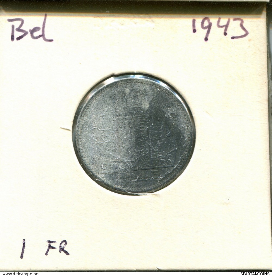 1 FRANC 1943 BELGIQUE-BELGIE BELGIUM Coin #AU615.U - 1 Frank