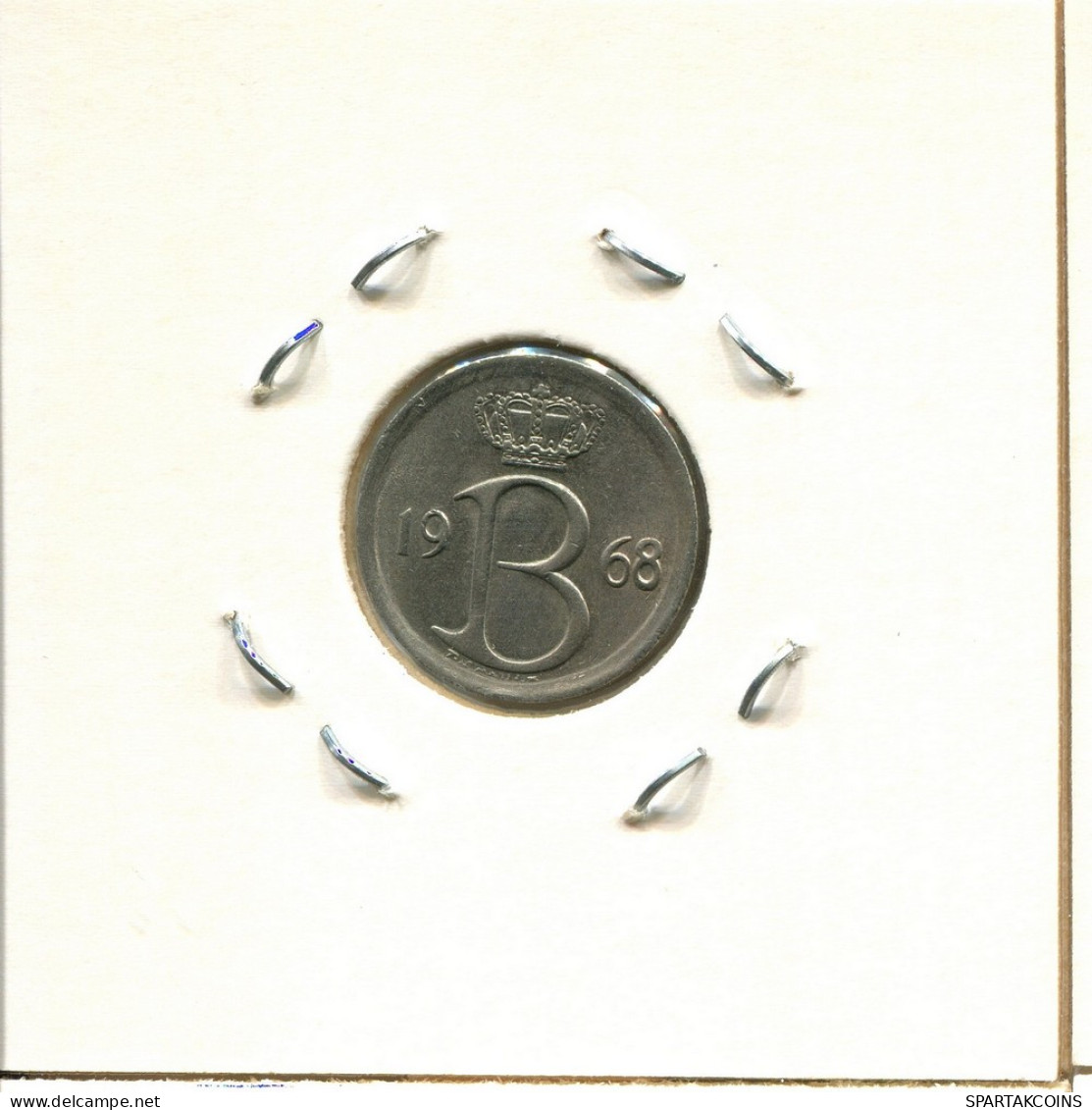 25 CENTIMES 1968 FRENCH Text BELGIUM Coin #BA330.U - 25 Cents