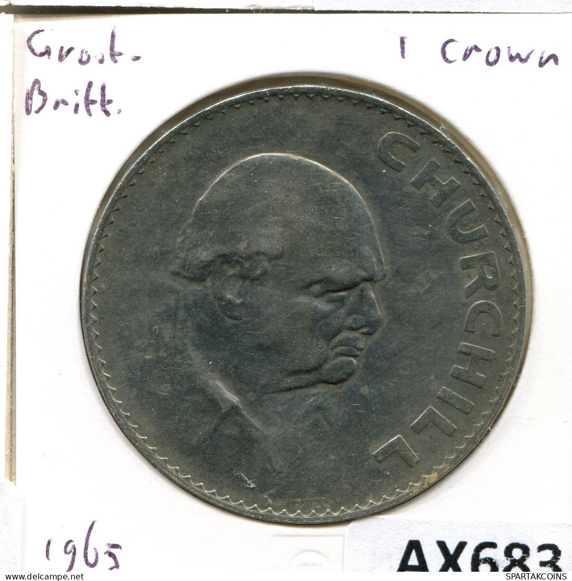 CROWN 1965 UK GRANDE-BRETAGNE GREAT BRITAIN CHURCHILL Pièce #AX683.F - L. 1 Crown