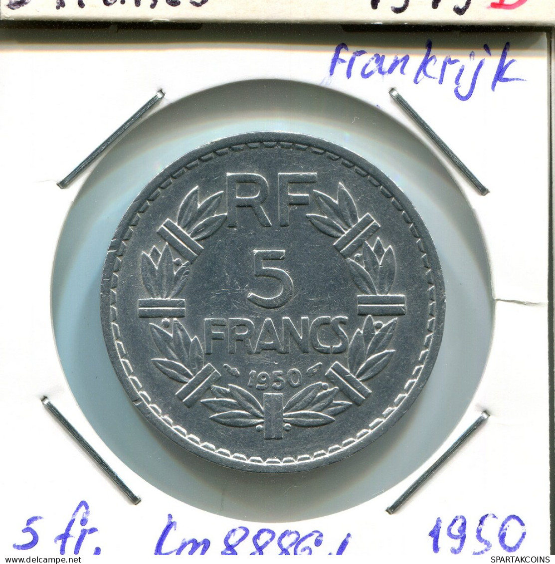 5 FRANCS 1950 FRANCE Pièce Française #AM374.F - 5 Francs
