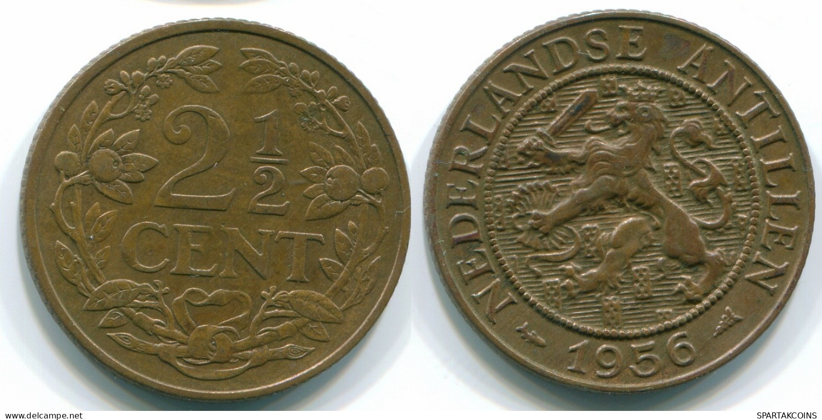 2 1/2 CENT 1956 CURACAO NÉERLANDAIS NETHERLANDS Bronze Colonial Pièce #S10187.F - Curaçao