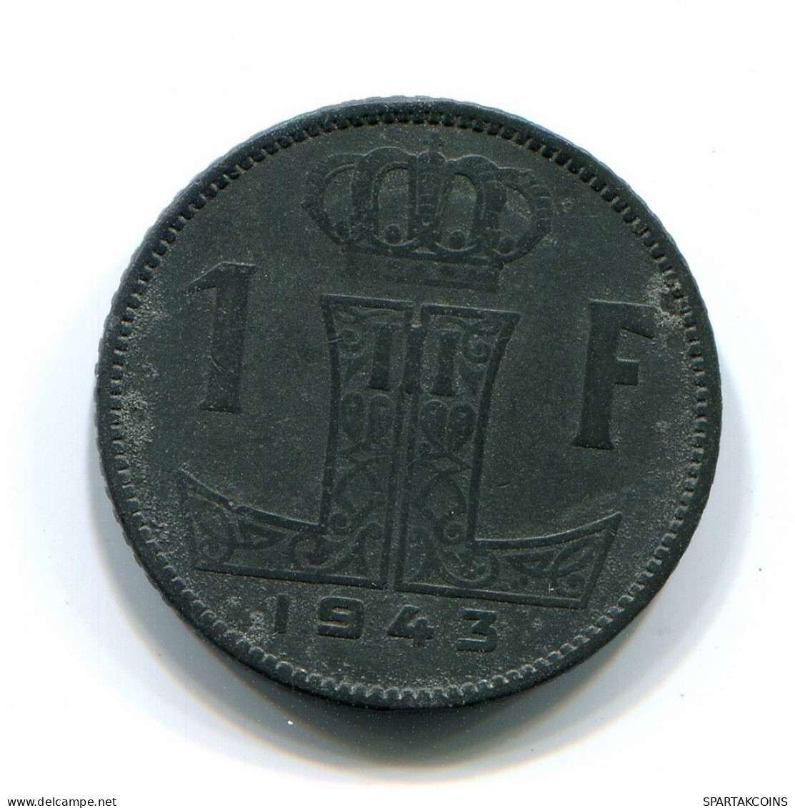 1 FRANC 1943 BELGIQUE-BELGIE BELGIEN BELGIUM Münze #BB405.D - 1 Frank
