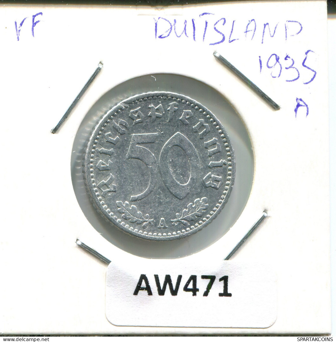 50 PFENNIG 1935 A DEUTSCHLAND Münze GERMANY #AW471.D - 50 Reichspfennig