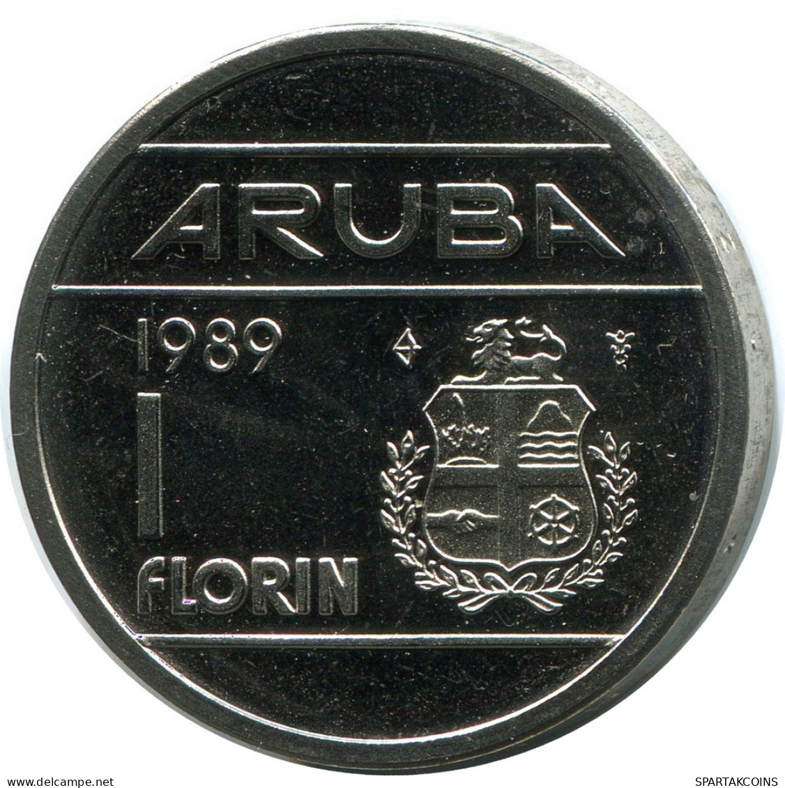 1 FLORIN 1989 ARUBA Münze (From BU Mint Set) #AH025.D - Aruba