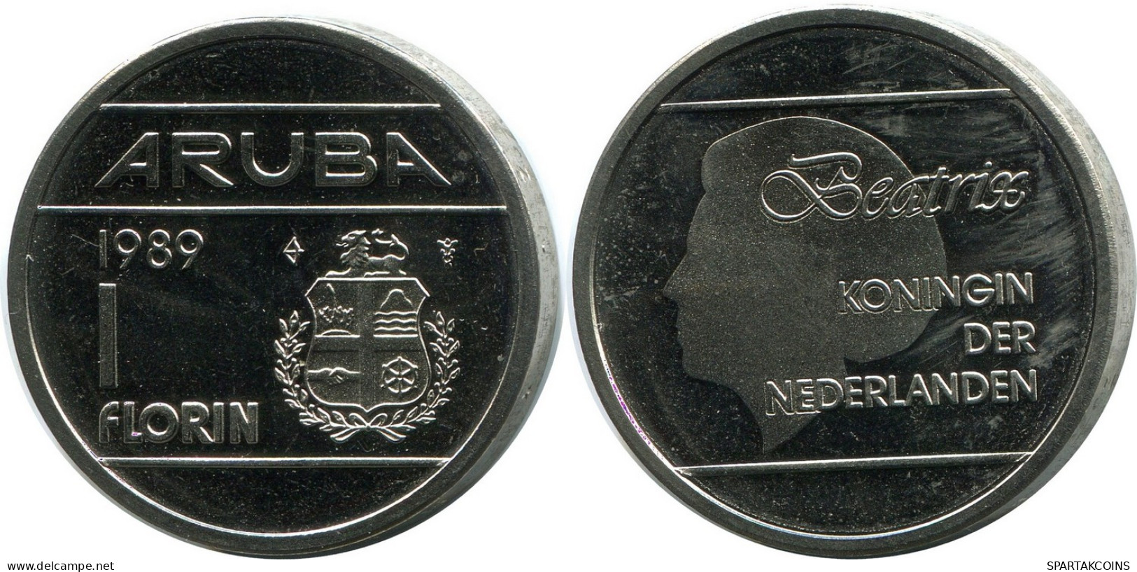 1 FLORIN 1989 ARUBA Münze (From BU Mint Set) #AH025.D - Aruba