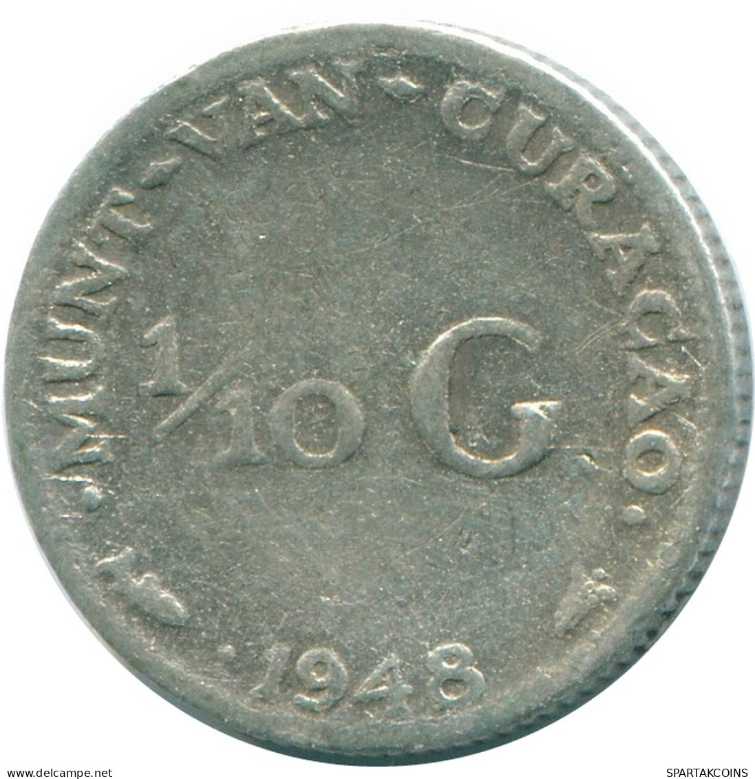 1/10 GULDEN 1948 CURACAO NIEDERLANDE SILBER Koloniale Münze #NL11885.3.D - Curaçao