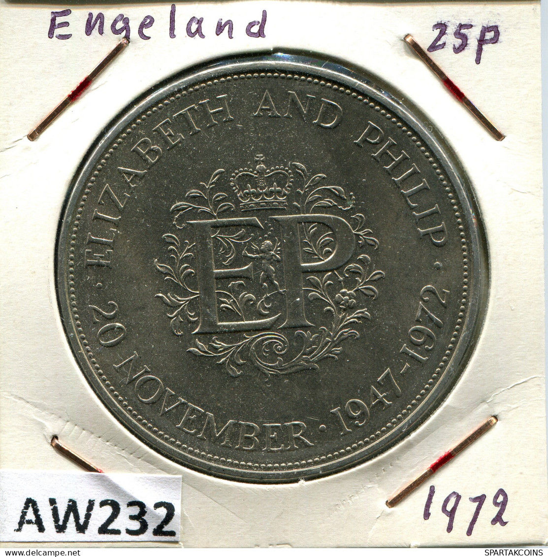 25 NEW PENCE 1972 UK GROßBRITANNIEN GREAT BRITAIN Münze #AW232.D - 25 New Pence