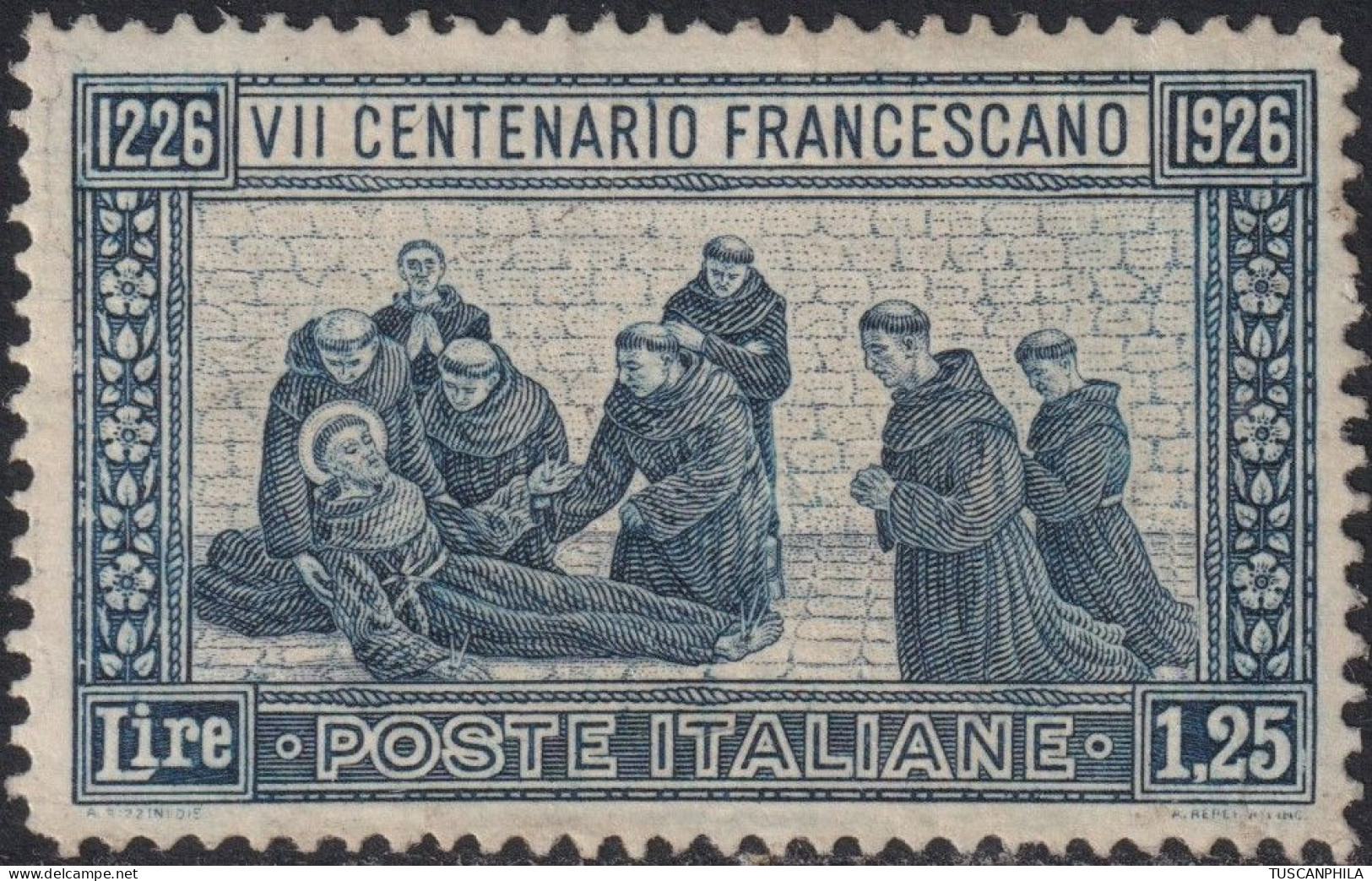 S. Francesco 1,25 L. D. 13 1/2 Sassone N.196 Centrato MNH** Cv 3300 - Propaganda Di Guerra