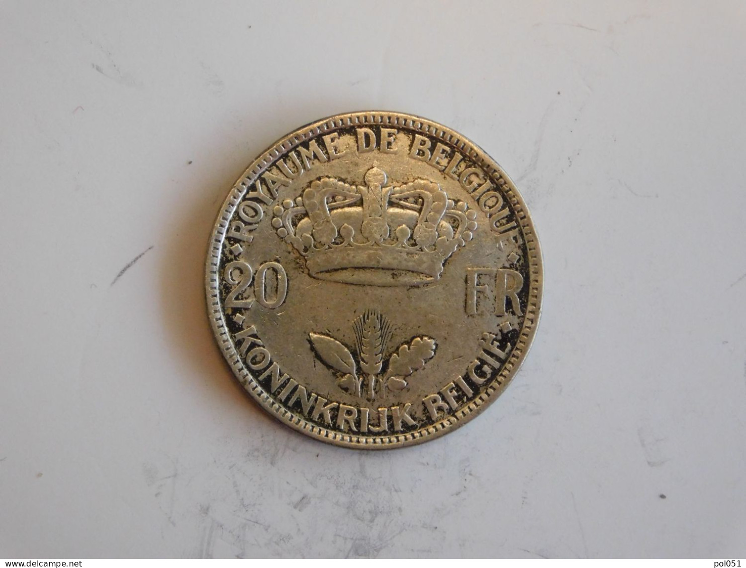 Belgique 20 Francs 1935 Silver, Argent - 20 Frank