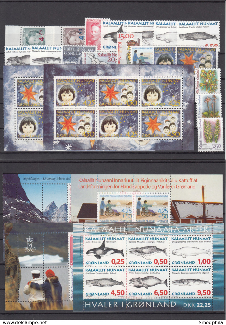Greenland 1996 - Full Year MNH ** Including Booklet Sheets - Années Complètes