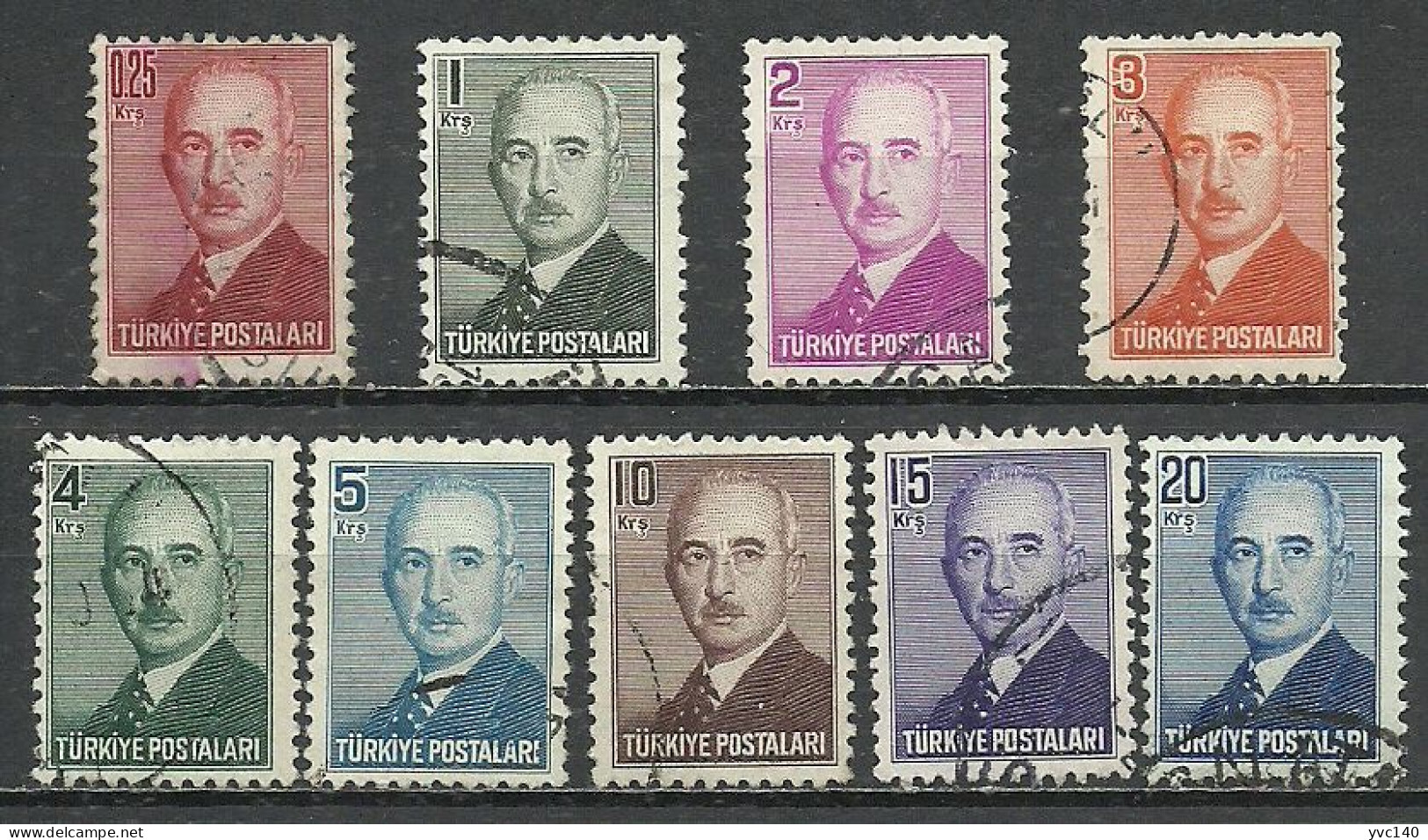 Turkey; 1948 London Printing Inonu Postage Stamps - Used Stamps