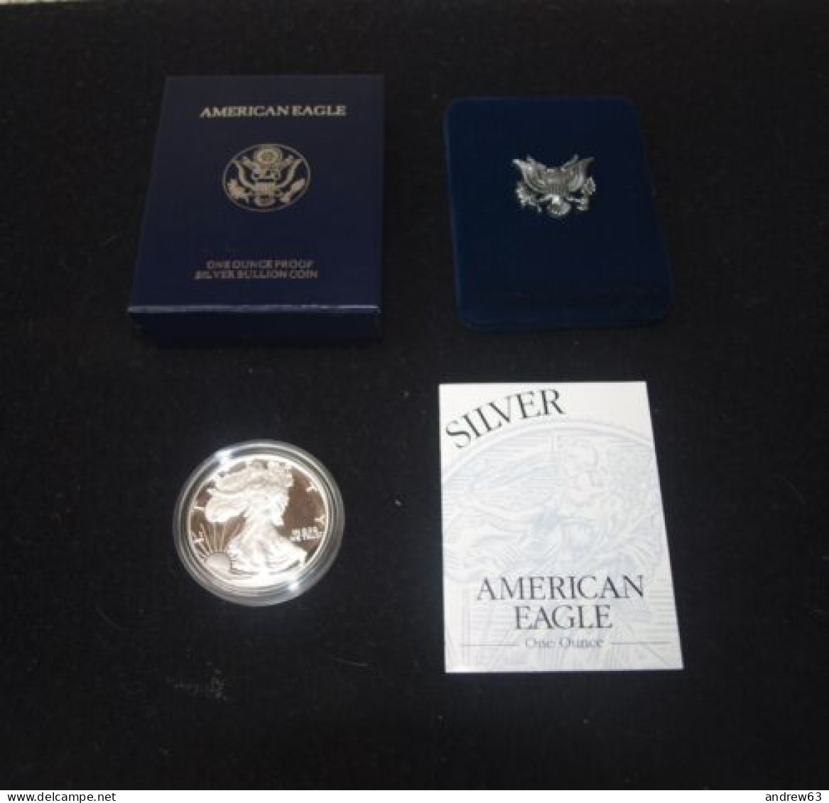 USA - 1994 P - American 1 Oz Silver Eagle Dollar PROOF US Mint With Box & COA - 1979-1999: Anthony