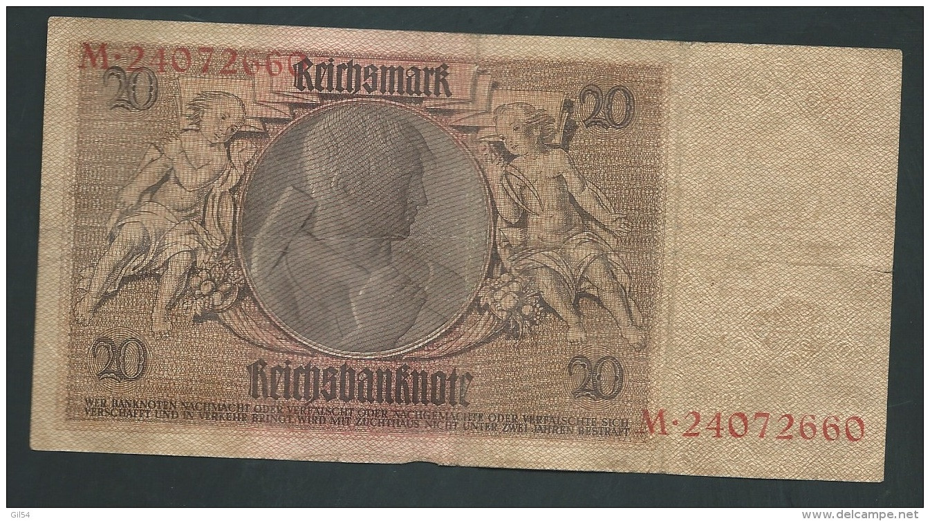 DEUTSCHES REICH 20 REICHSMARK 22.01.1929 LETTER E SERIE   M.24072660  - LAURA 4108 - 20 Reichsmark