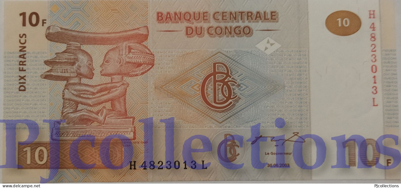 CONGO DEMOCRATIC REPUBLIC 10 FRANCS 2003 PICK 93a UNC - Democratische Republiek Congo & Zaire