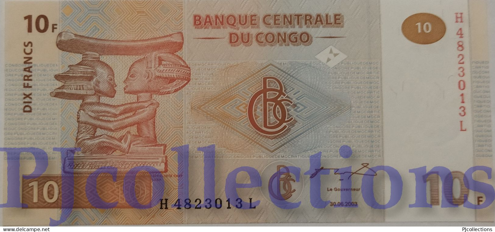 CONGO DEMOCRATIC REPUBLIC 10 FRANCS 2003 PICK 93a UNC - Demokratische Republik Kongo & Zaire