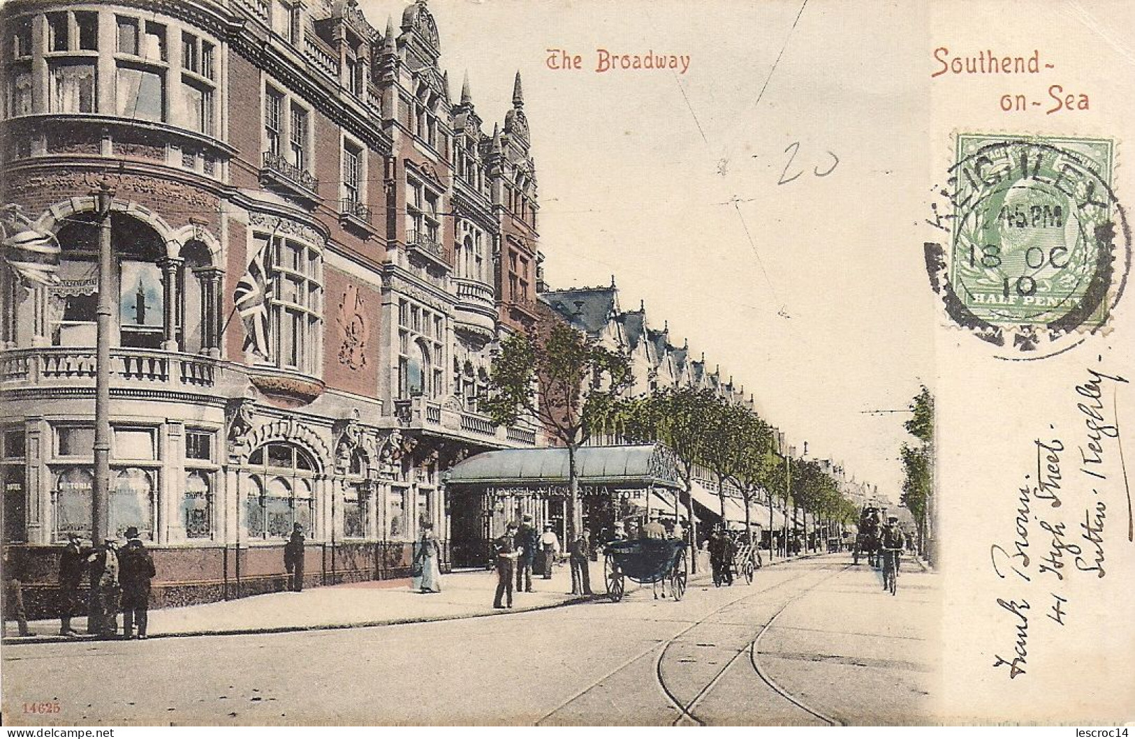 SOUTHEND ON SEA  The Broadway 1910 From Keighley To Roumania - Southend, Westcliff & Leigh