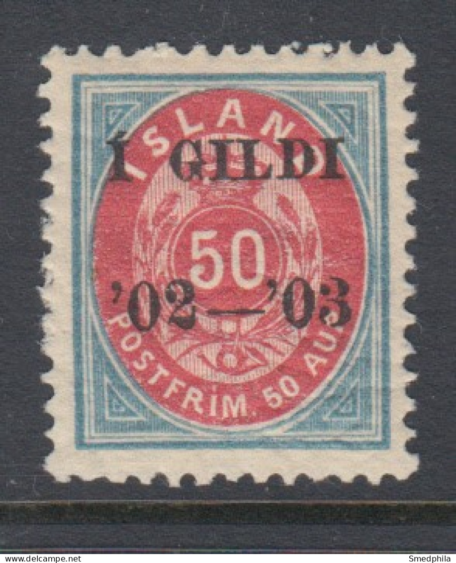 Iceland 1902 - Michel 33 B Mint Hinged * - Unused Stamps