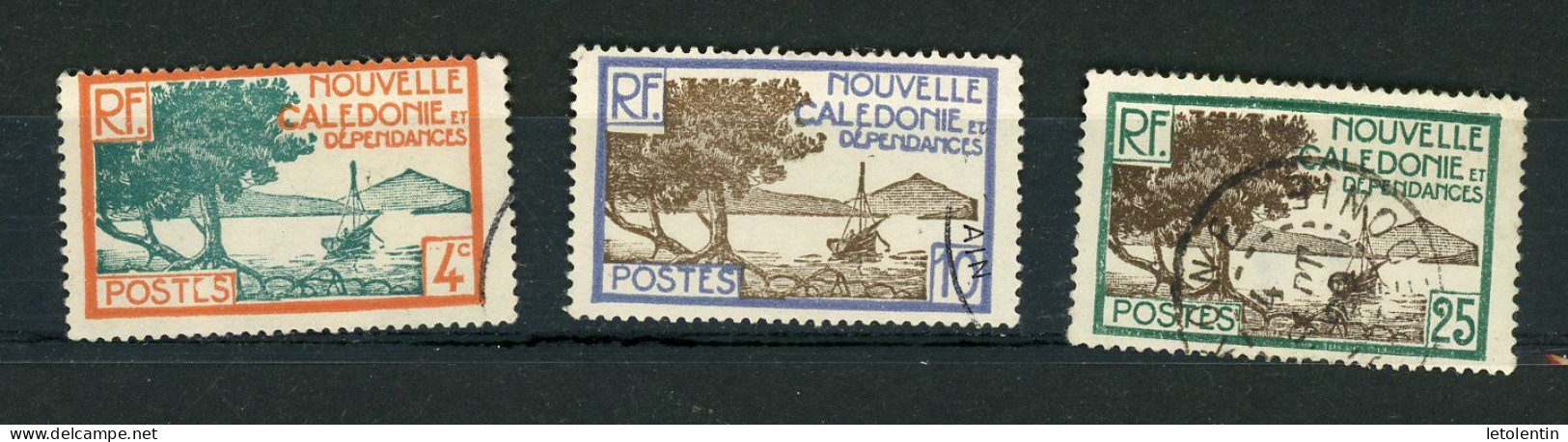 NOUVELLE-CALEDONIE RF - VUES - N°Yt 141+143+146 Obli. - Used Stamps