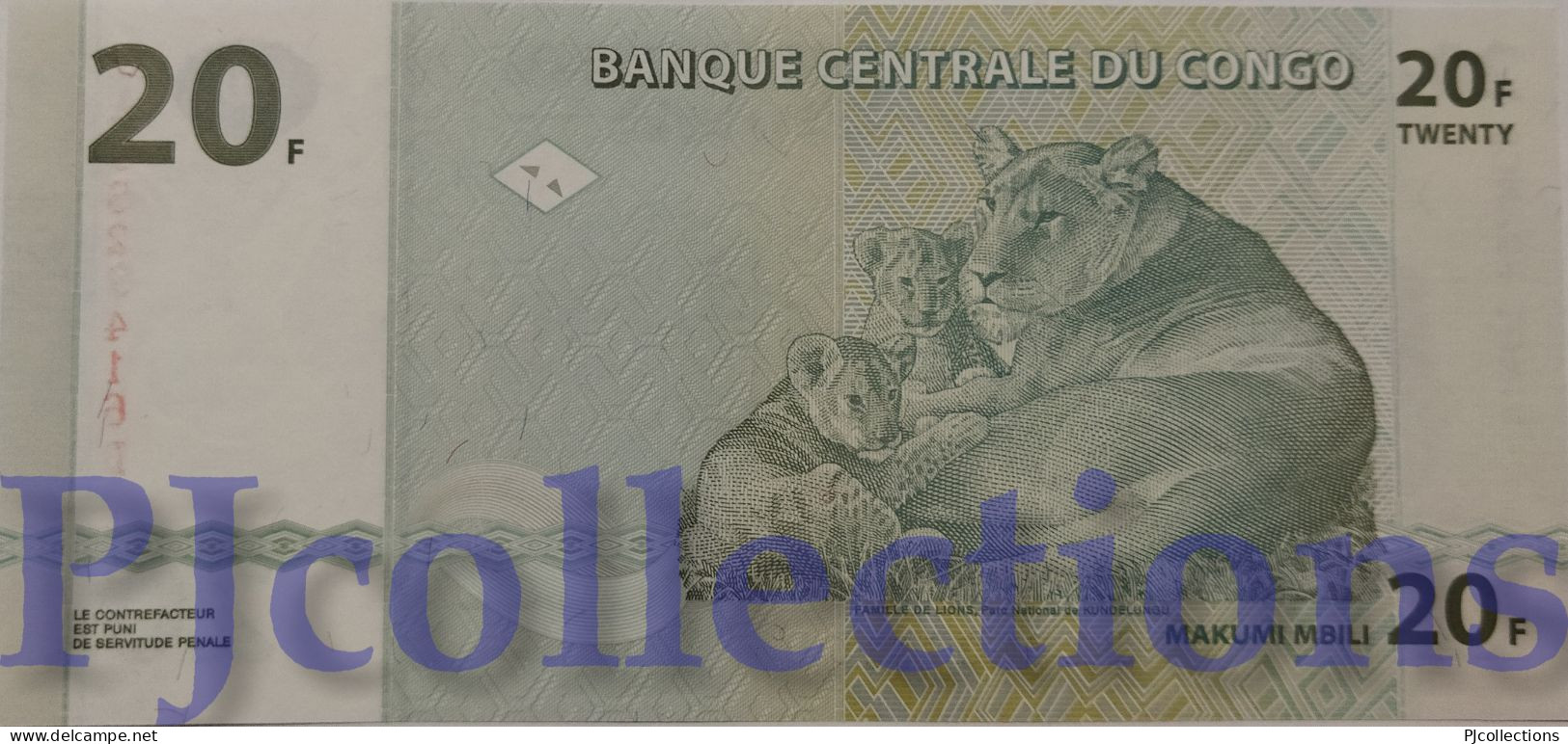 CONGO DEMOCRATIC REPUBLIC 20 FRANCS 2003 PICK 94 UNC - République Démocratique Du Congo & Zaïre