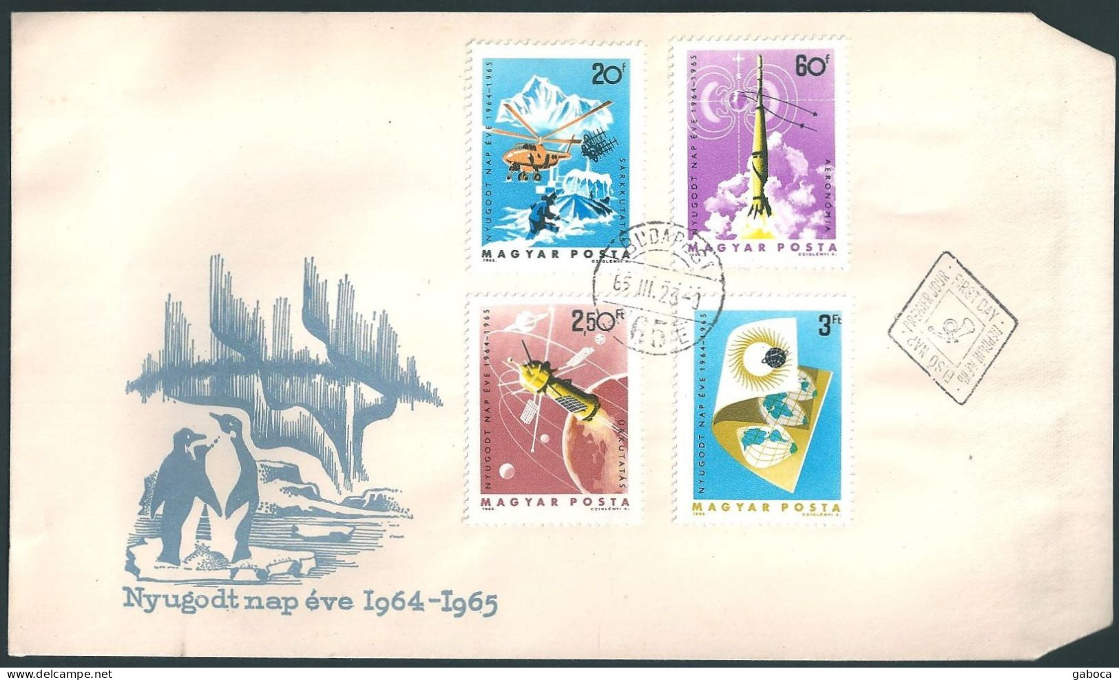 C3769 Hungary FDC Sun Polar Helicopter Telecom Space Satellite Dish - Antarktischen Tierwelt