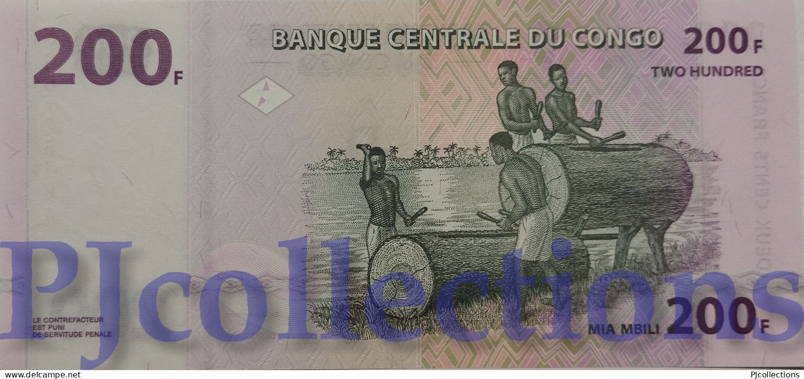 CONGO DEMOCRATIC REPUBLIC 200 FRANCS 2000 PICK 95 UNC - Democratische Republiek Congo & Zaire