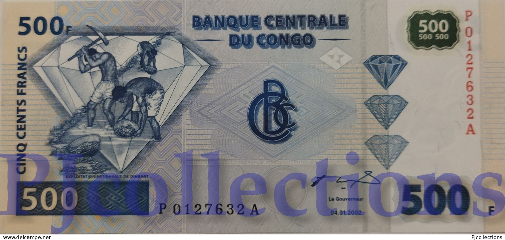 CONGO DEMOCRATIC REPUBLIC 500 FRANCS 2002 PICK 96 UNC - Democratic Republic Of The Congo & Zaire