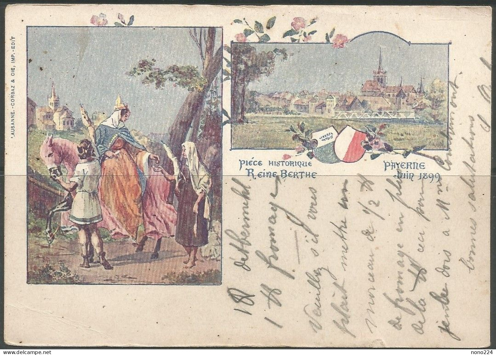 Carte P De 1899 ( Payerne ( Piéce Historique -Reine Berthe ) - Payerne