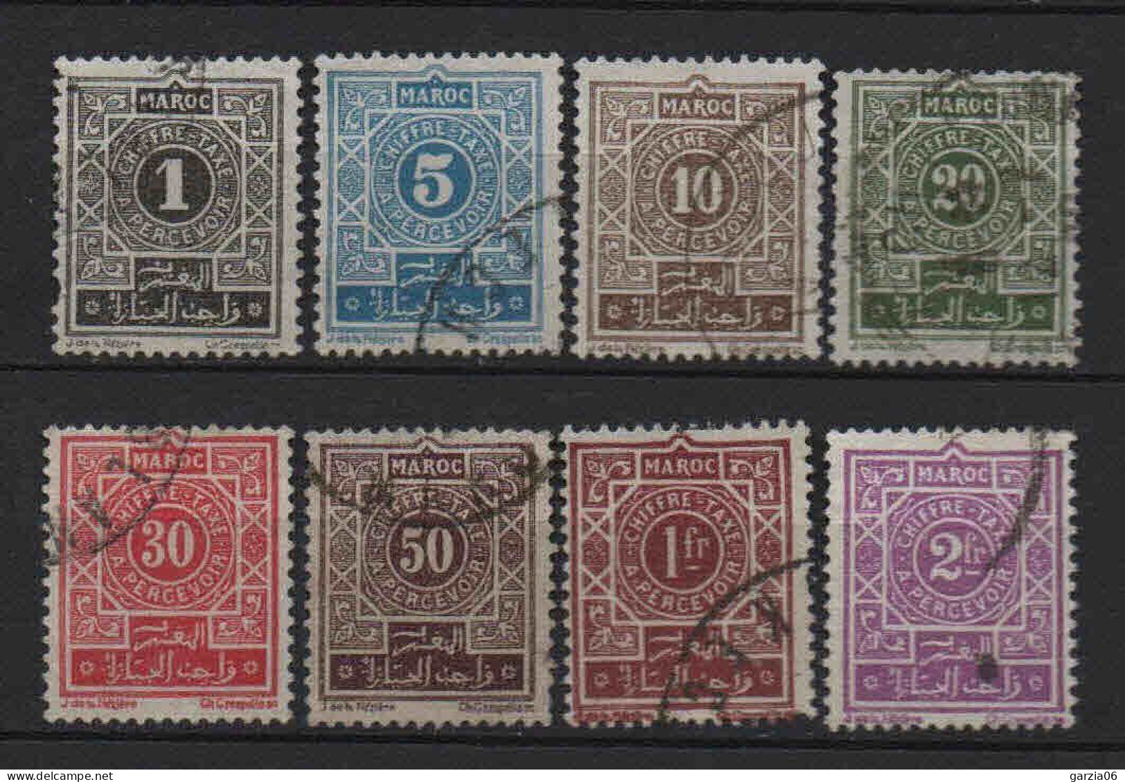 Maroc - 1917 - Timbres Taxe -  N° 27 à 34 - Oblit - Used - Timbres-taxe