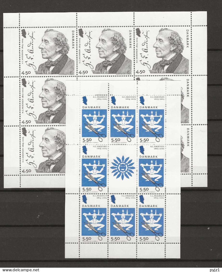 2005 MNH Denmark Mi 1396-97 Kleinbogen - Blocks & Kleinbögen