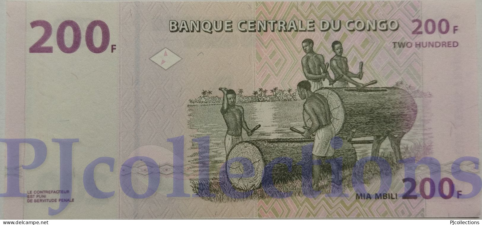 CONGO DEMOCRATIC REPUBLIC 200 FRANCS 2007 PICK 99A UNC - República Democrática Del Congo & Zaire