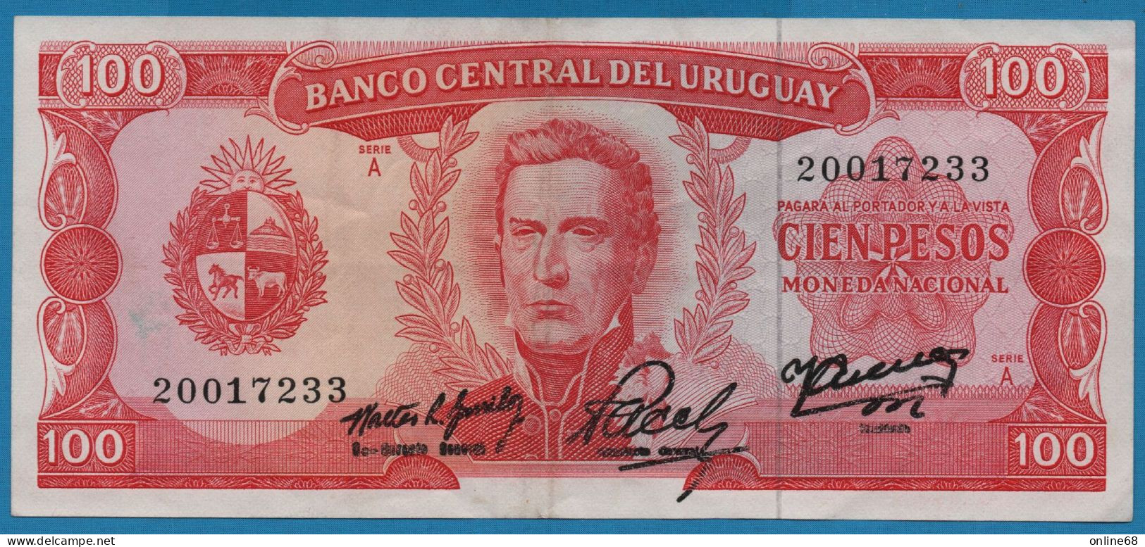 URUGUAY 100 PESOS ND (1967) # 20017233 P# 47a  General Artigas - Uruguay