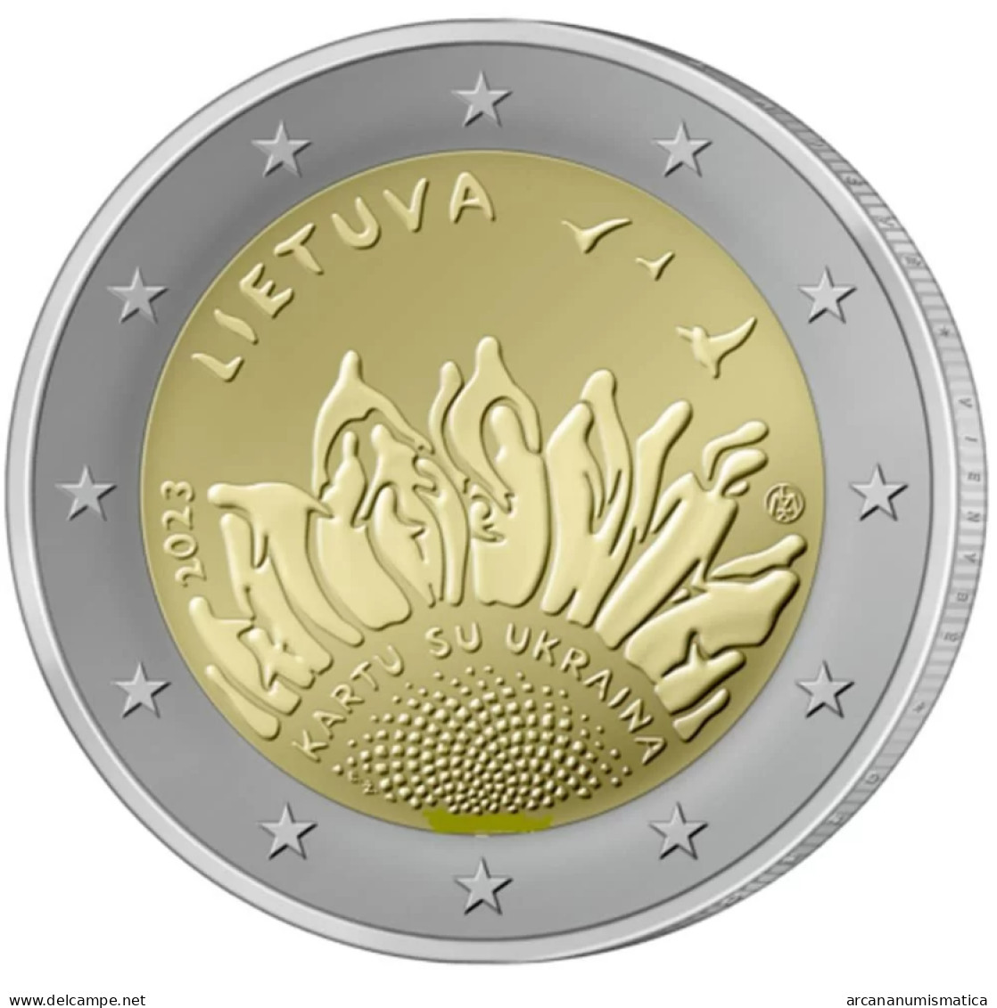 LITUANIA 2€ 2.023  "JUNTO CON UCRANIA"   SC/UNC   T-DL-13.073 - Litauen