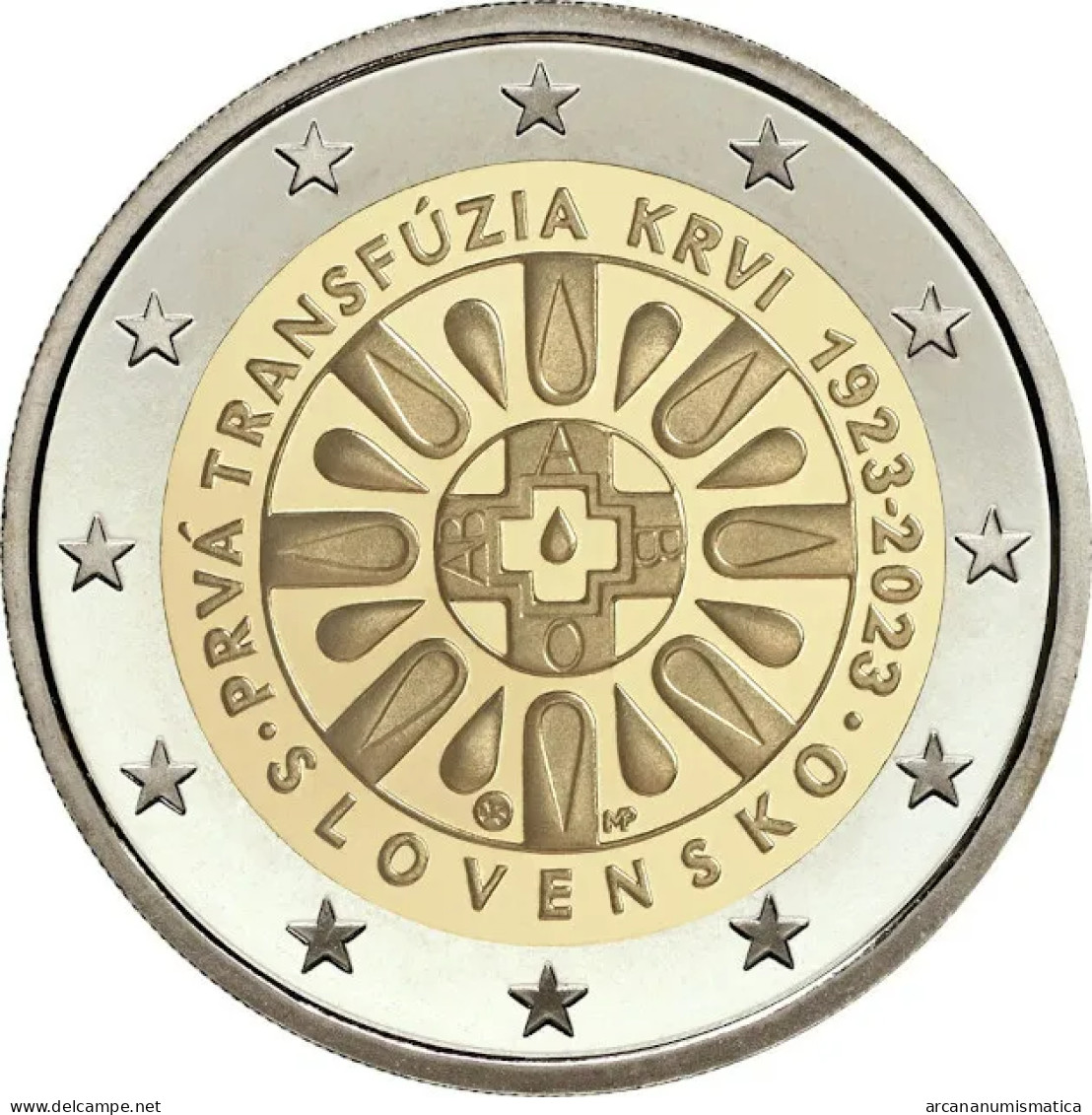 ESLOVAQUIA 2€ 2.023  "Centenario Primera Transfusion De Sangre En Eslovaquia"   SC/UNC   T-DL-13.074 - Slovakia