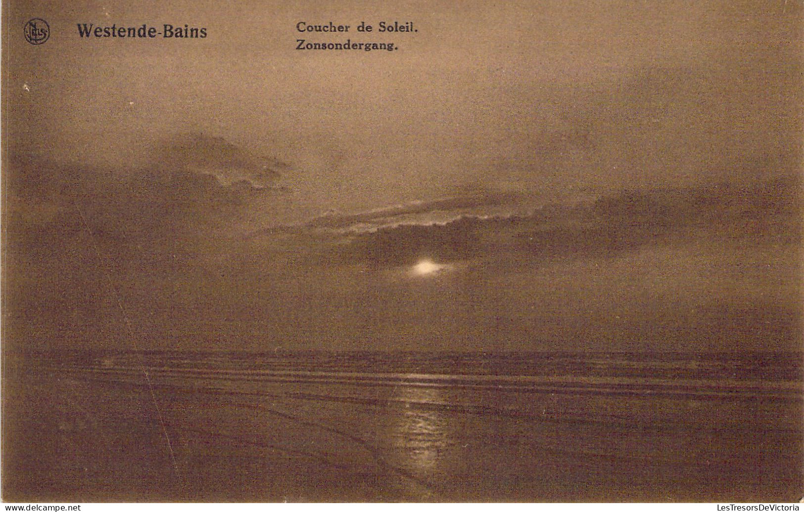 BELGIQUE - WESTENDE - Coucher De Soleil - Carte Postale Ancienne - Westende