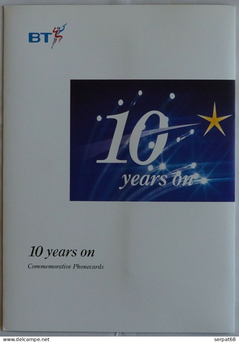 Encart Avec 11 Télécartes  : 10 Years On - Commemorative Phonecards - BT Souvenir