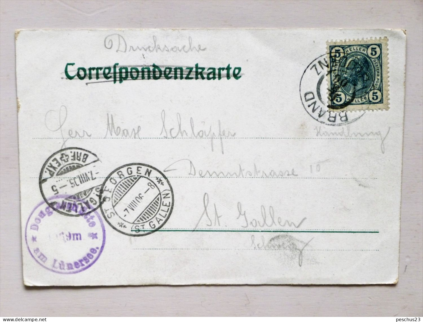 LÜNERSEE Von Der Todten Alp Aus / VORARLBERG - 1906, AK Farbig, Gest.: BLUDENZ / BRAND, Gel. Nach ST.GALLEN / SCHWEIZ - Bludenz