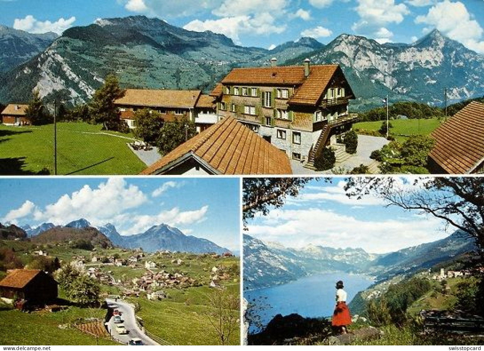 FILZBACH GL Blaukreuzferienheim Lihn Fernblick Auf Walensee U. Obstalden Kerenzerberg Auto - Obstalden