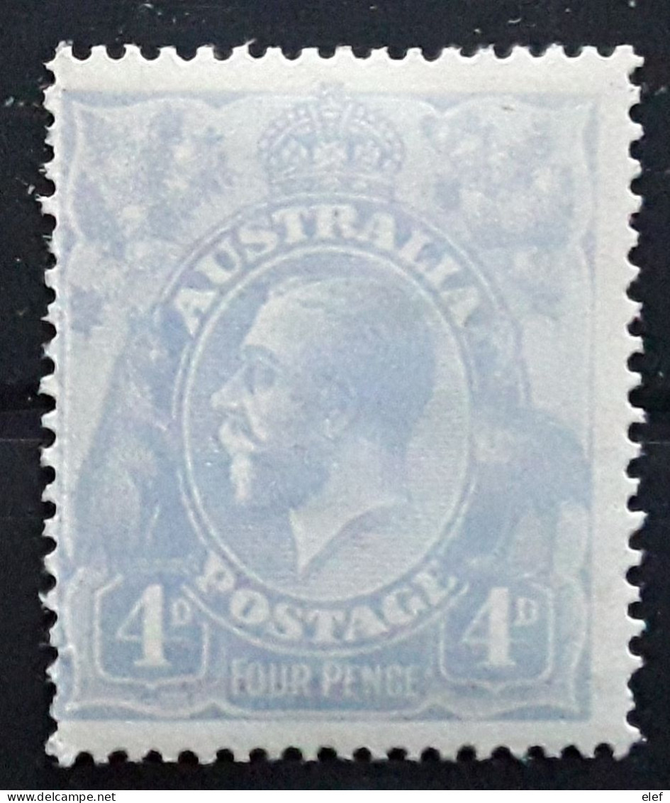 AUSTRALIA AUSTRALIE 1914 - 1923 King George V,  Yvert No 29, 4 P Outremer Neuf * MH Quasi MNH TB - Nuovi