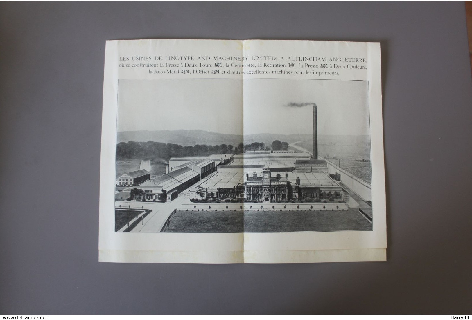 Dépliant Presses Typographiques & Lithographiques Fabriquées Par Linotype & Machinery Limited Octobre 1926 - Macchine