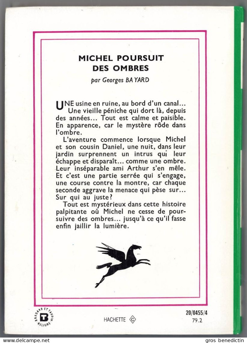 Hachette - Bibliothèque Verte - Georges Bayard - "Michel Poursuit Des Ombres" - 1979 - #Ben&Mich - Bibliotheque Verte
