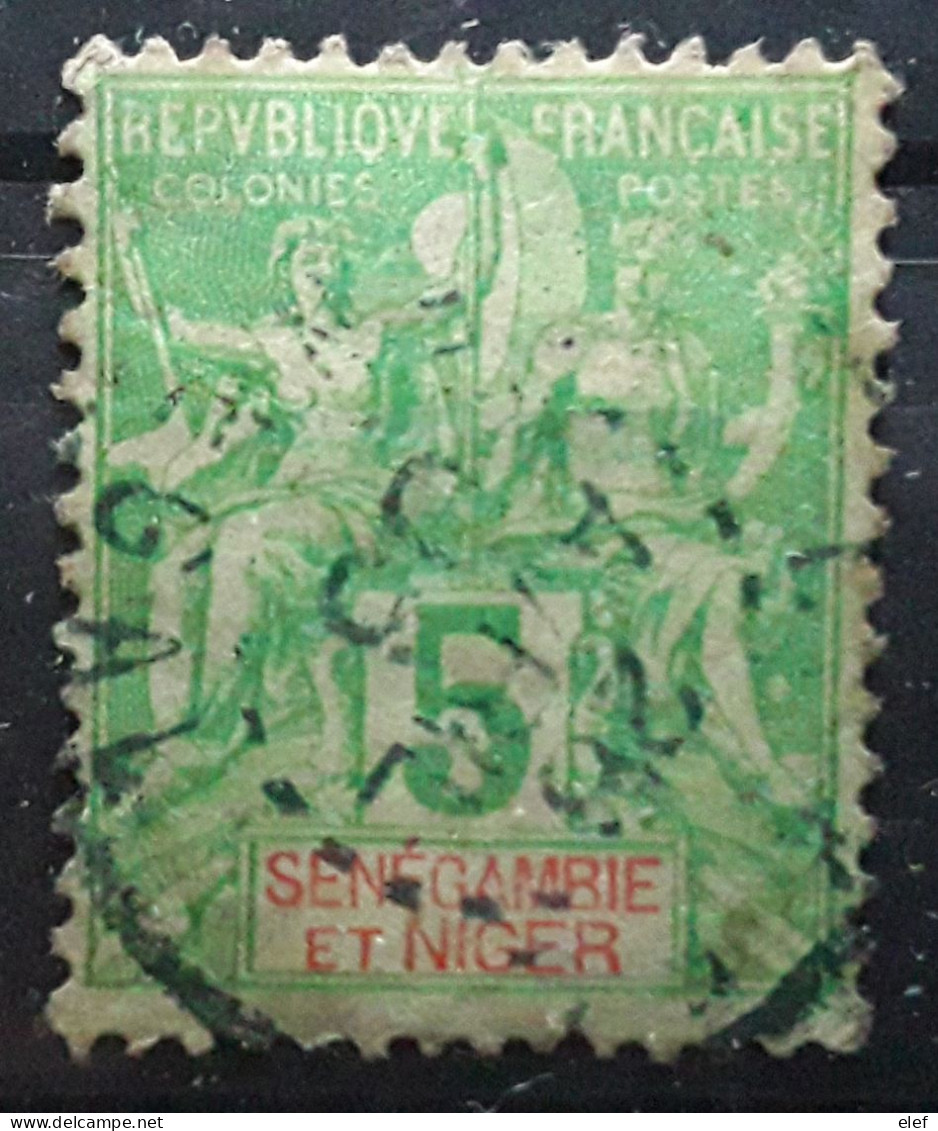 SENEGAMBIE ET NIGER  1903 , Type Groupe Yvert No 4, 5 C Vert Jaune  Obl Centrale   ,TB - Usados