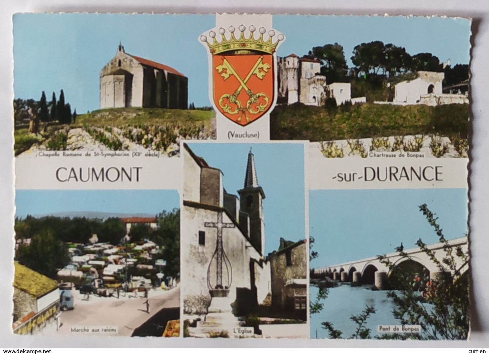 CAUMONT Sur DURANCE  84  Multivues Souvenir Avec 5 Photos Et Blason - Caumont Sur Durance