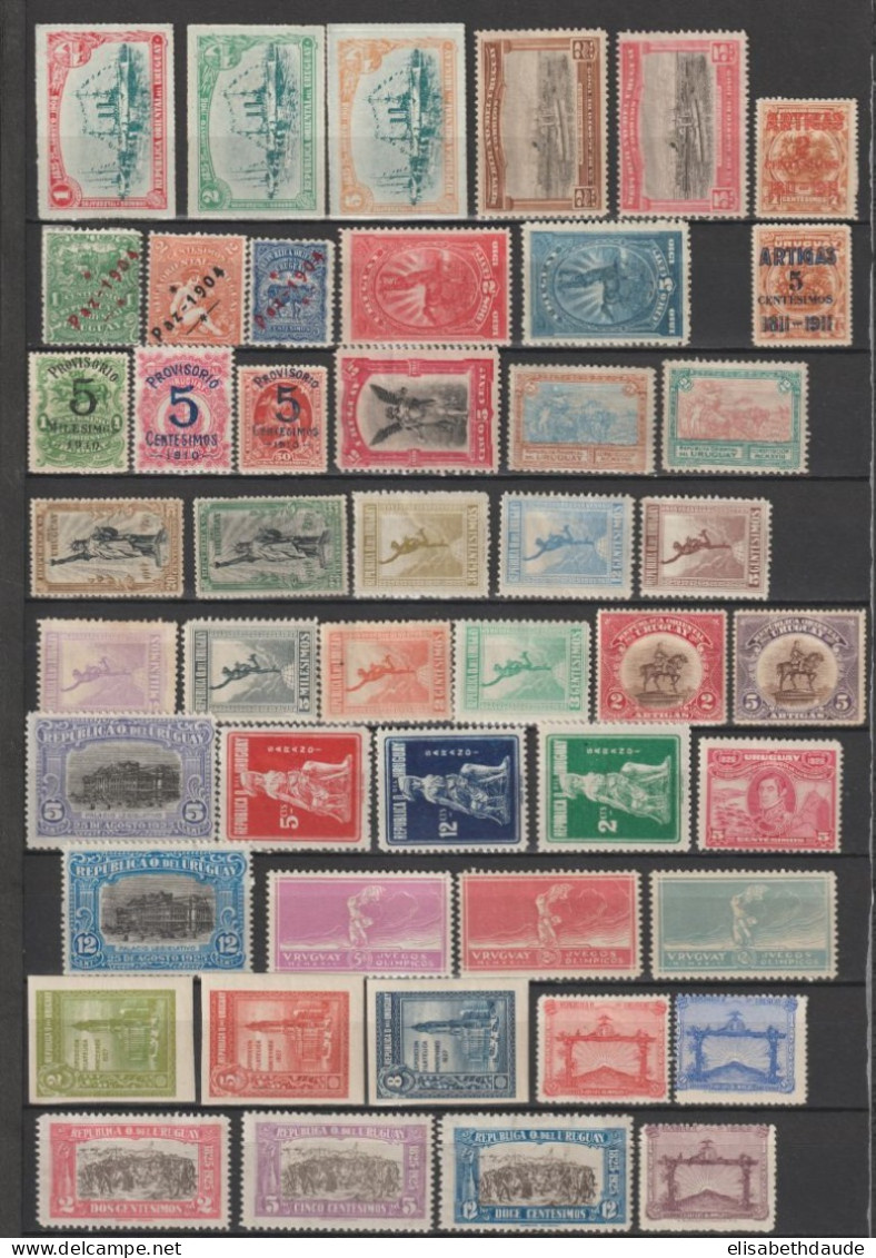 URUGUAY - 1908/1938 - COLLECTION (DONT SERIES FOOTBALL / JEUX OLYMPIQUES 1924/1928 !) * MH - COTE = 222 EUR - Uruguay